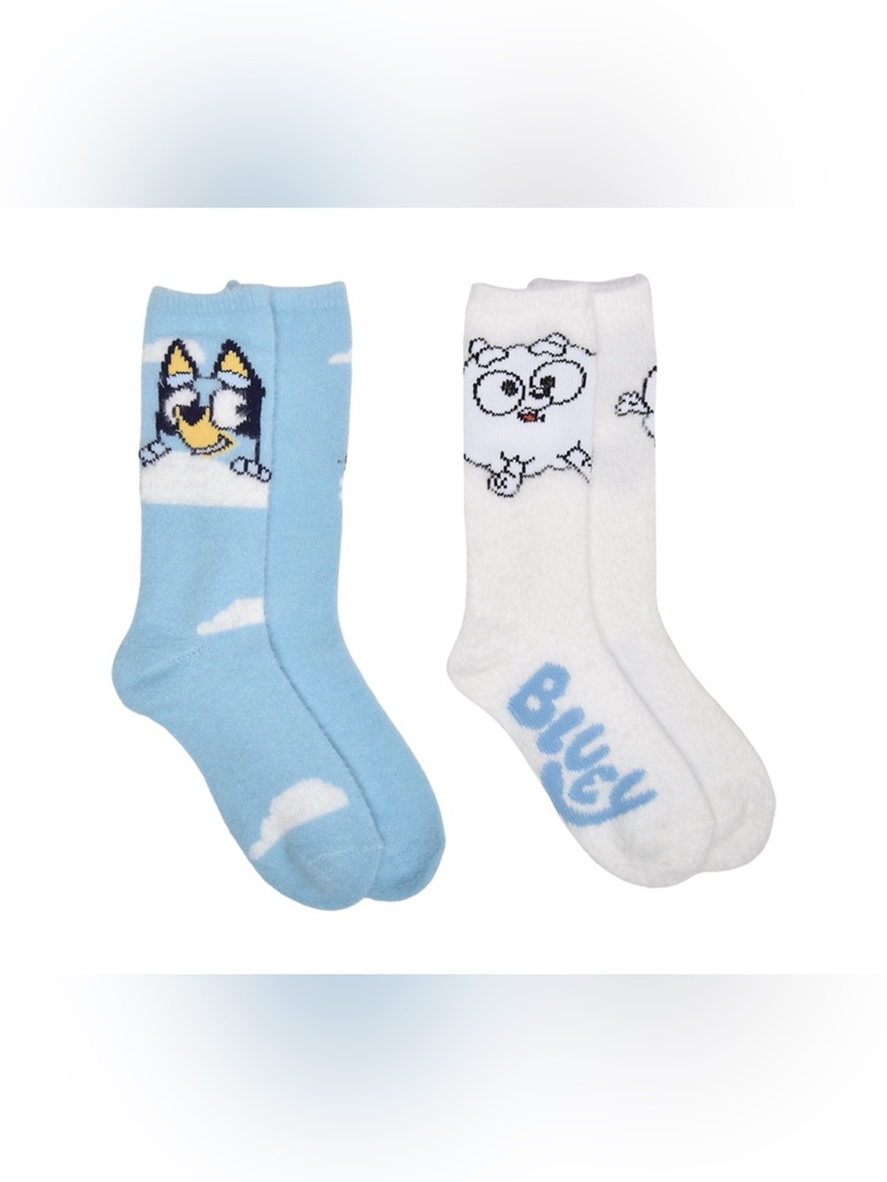 Bluey and Pom Pom cozy plush  Boot Socks - women shoe size 4-10 - NWT
